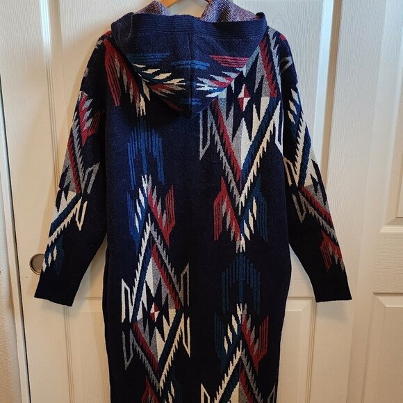 ARIAT Women's Chimayo Duster Sweater, Navy Jacquard M - Picture 2 of 8